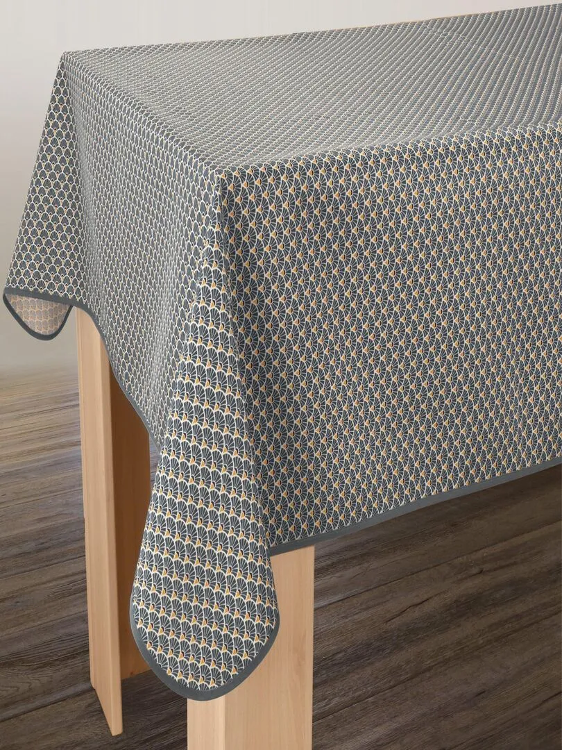 Nappe Anti-taches Paon anthracite - Rectangle 150 x 200 cm - Gris foncé
