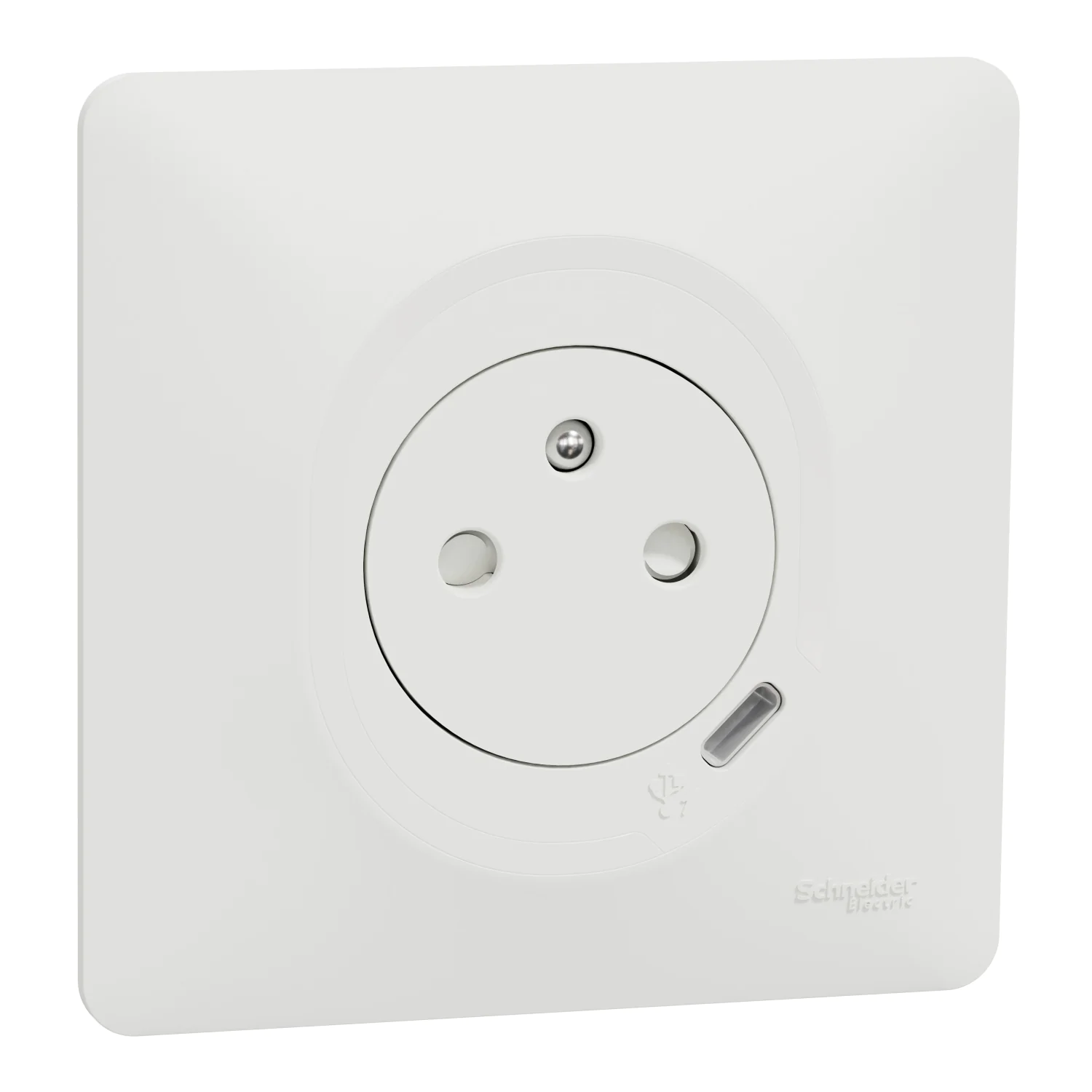 Ovalis - combi 2P+T 16A affleurante+chargeur USB-C 10,5W - connex. auto - Blanc - S320089
