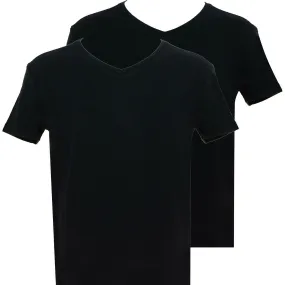 PACK 2 T-SHIRTS HERO COL V COTON - LOGO DISCRET Noir | 3 Suisses