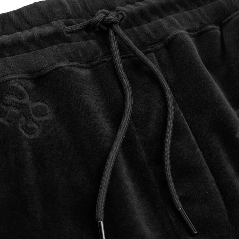 PANTALON DE JOGGING DABOON HUGO NOIR EN VELOURS DE COTON MÉLANGÉ A LOGOS