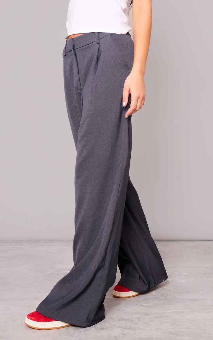 Pantalon de tailleur deluxe gris anthracite coupe droite avec plis devant