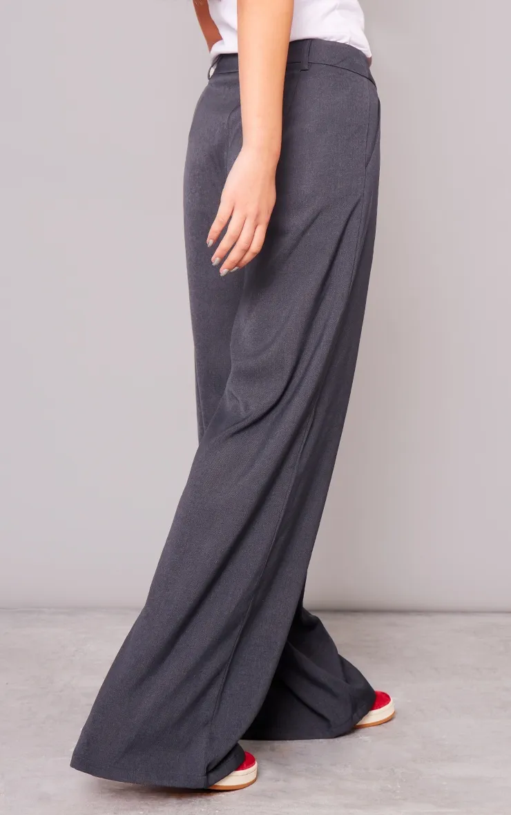 Pantalon de tailleur deluxe gris anthracite coupe droite avec plis devant