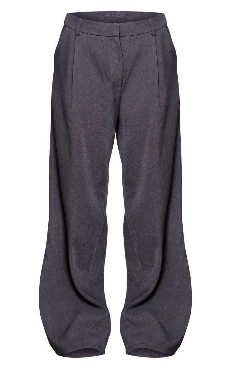 Pantalon de tailleur deluxe gris anthracite coupe droite avec plis devant