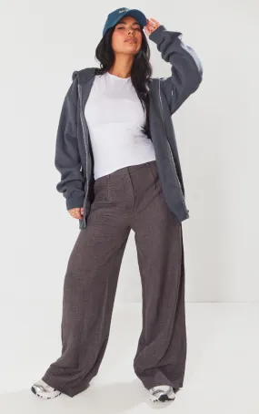 Pantalon de tailleur deluxe gris foncé coupe droite avec plis devant