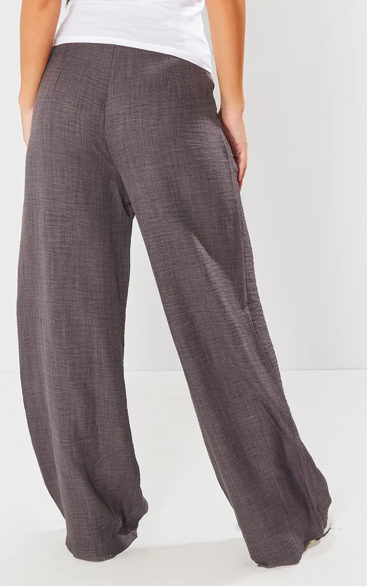 Pantalon de tailleur deluxe gris foncé coupe droite avec plis devant