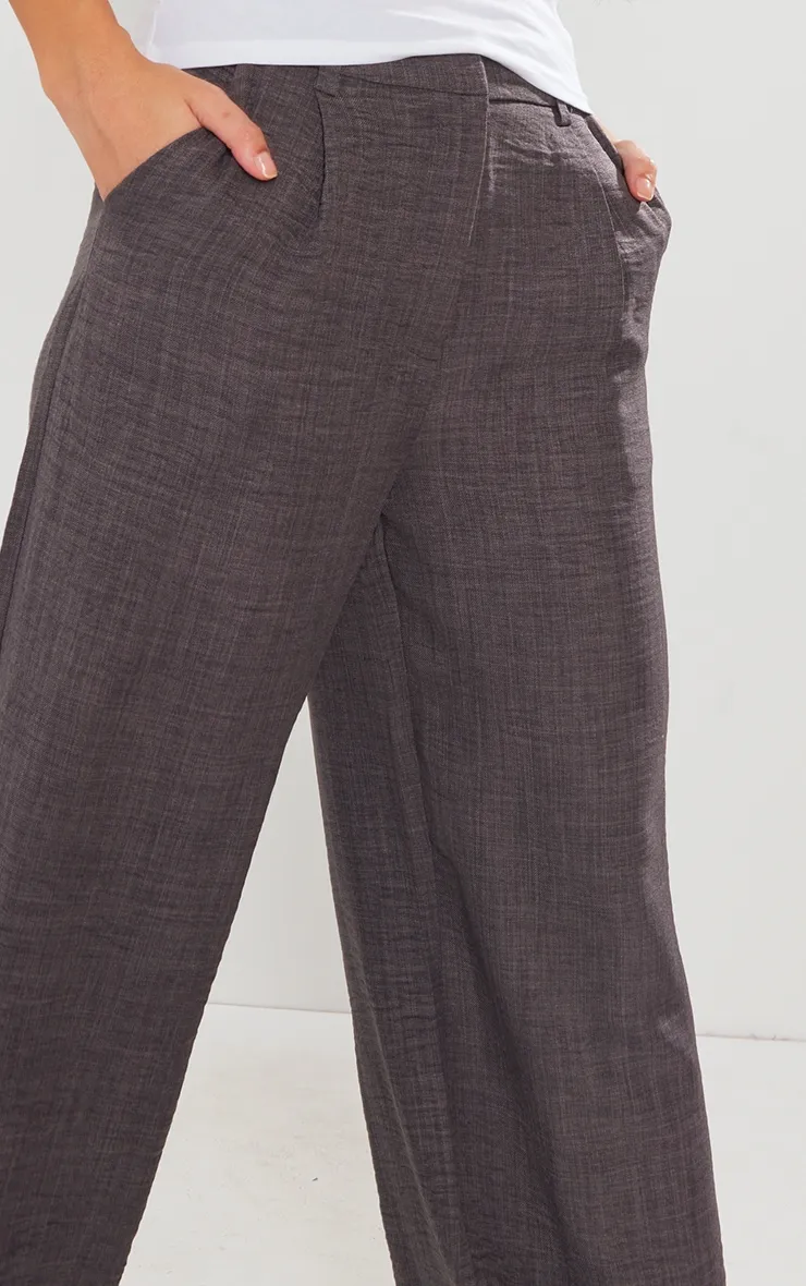 Pantalon de tailleur deluxe gris foncé coupe droite avec plis devant