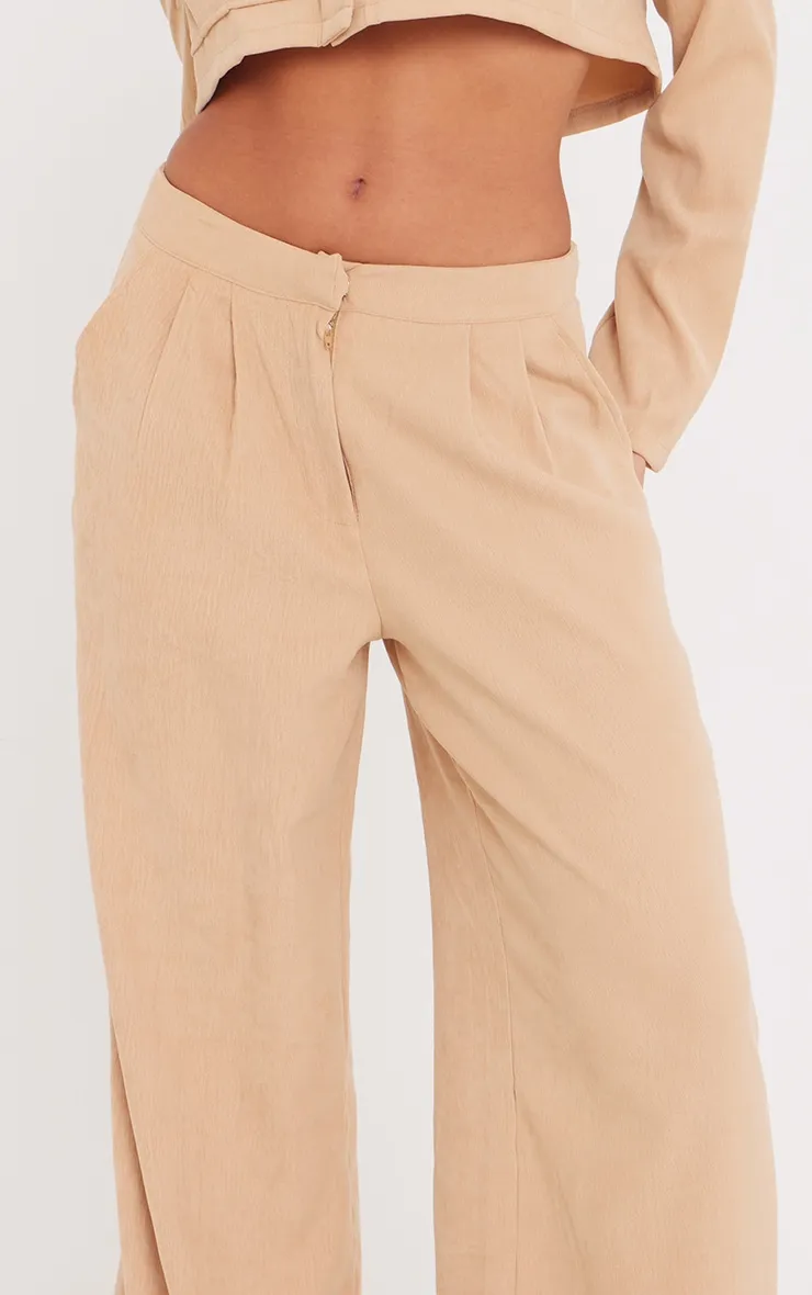 Pantalon de tailleur large beige oversize