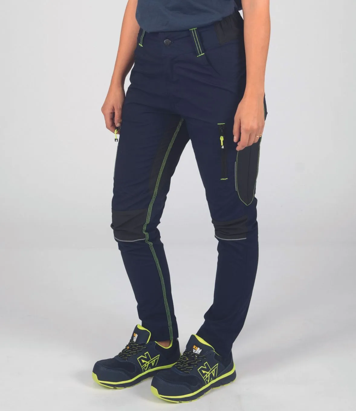 PANTALON DE TRAVAIL LUCIE MARINE / NOIR - Nine Worths by North Ways