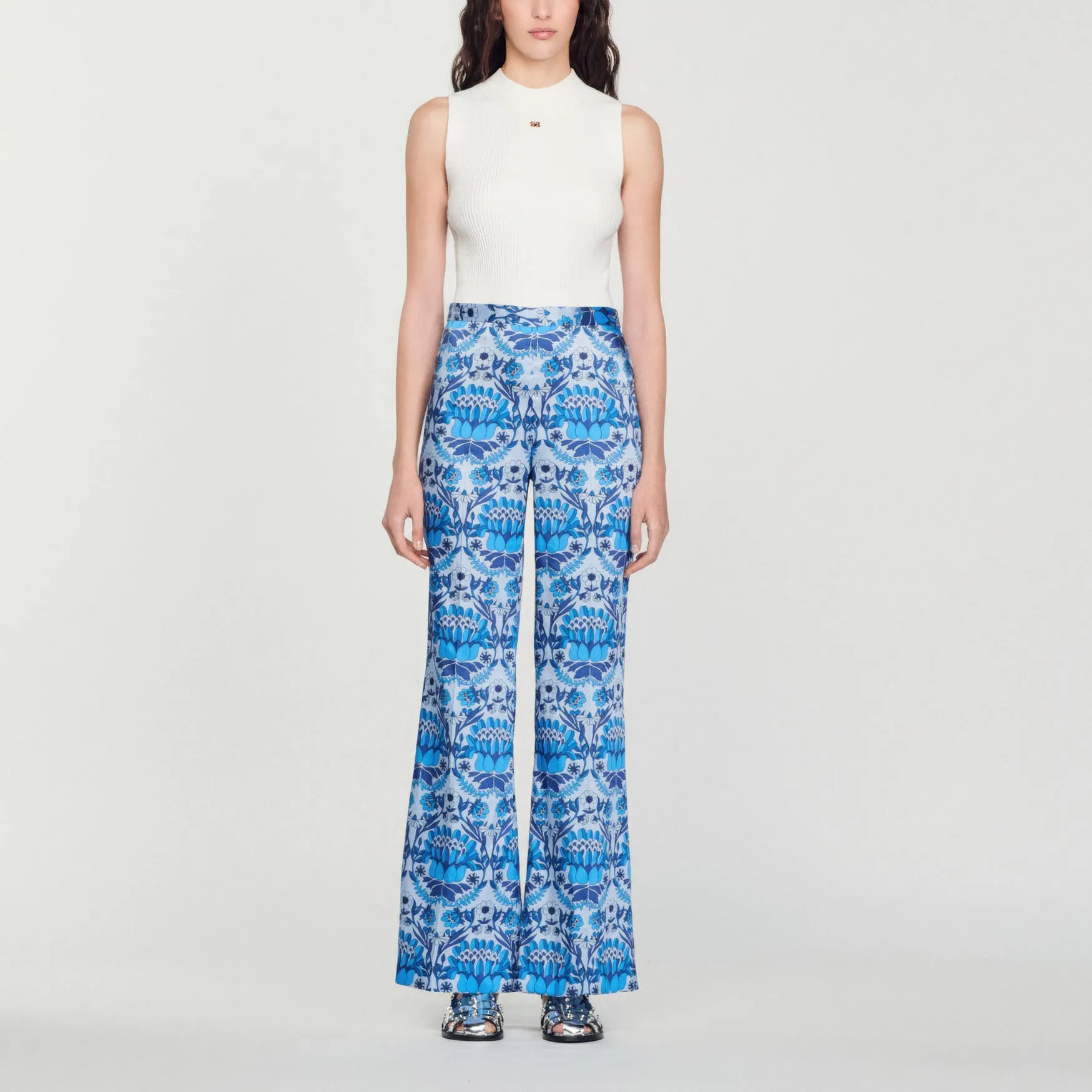 Pantalon fluide imprimé foulard