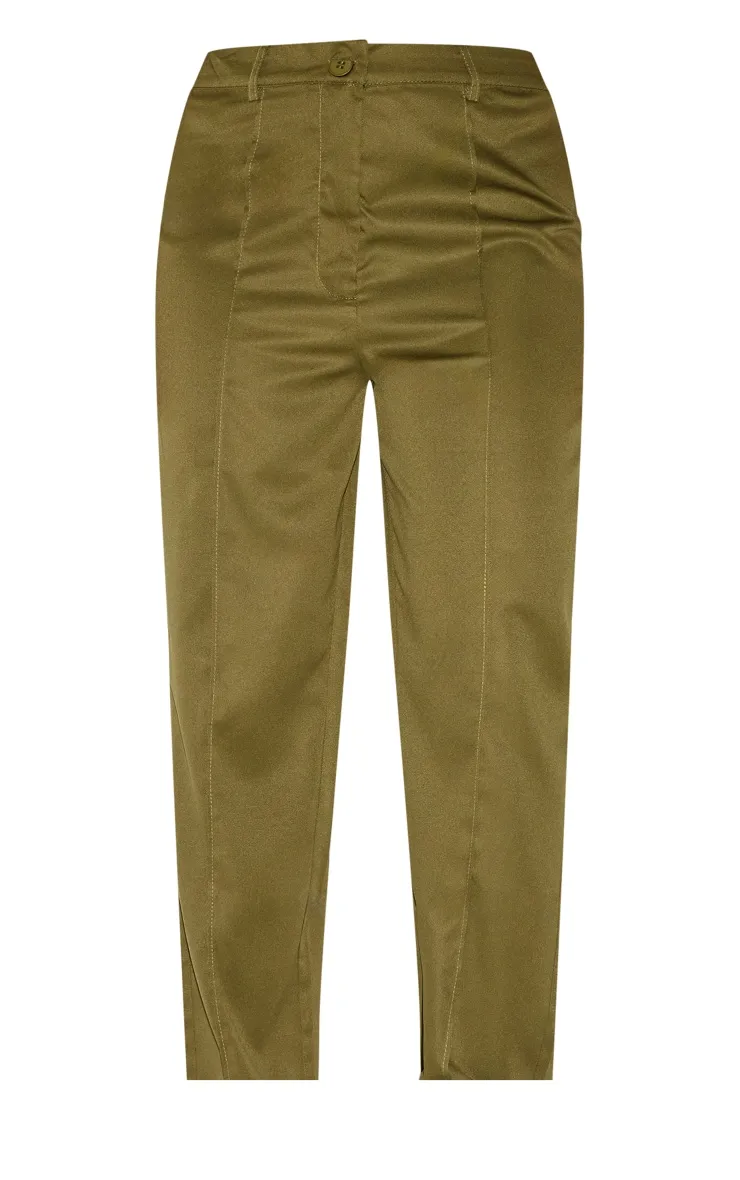 Petite Pantalon de tailleur droit vert olive