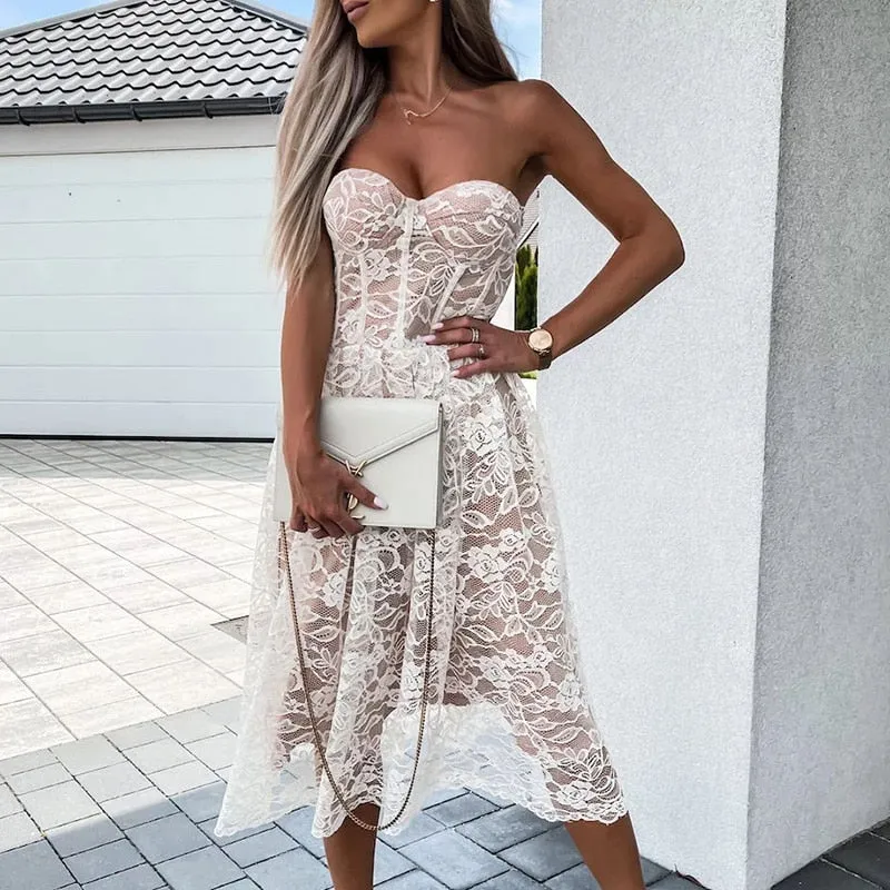 Robe Fleurie Bustier avec Armature