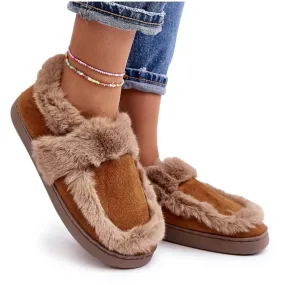 Sailey Chaussons Camel pour Femme avec Fourrure brun