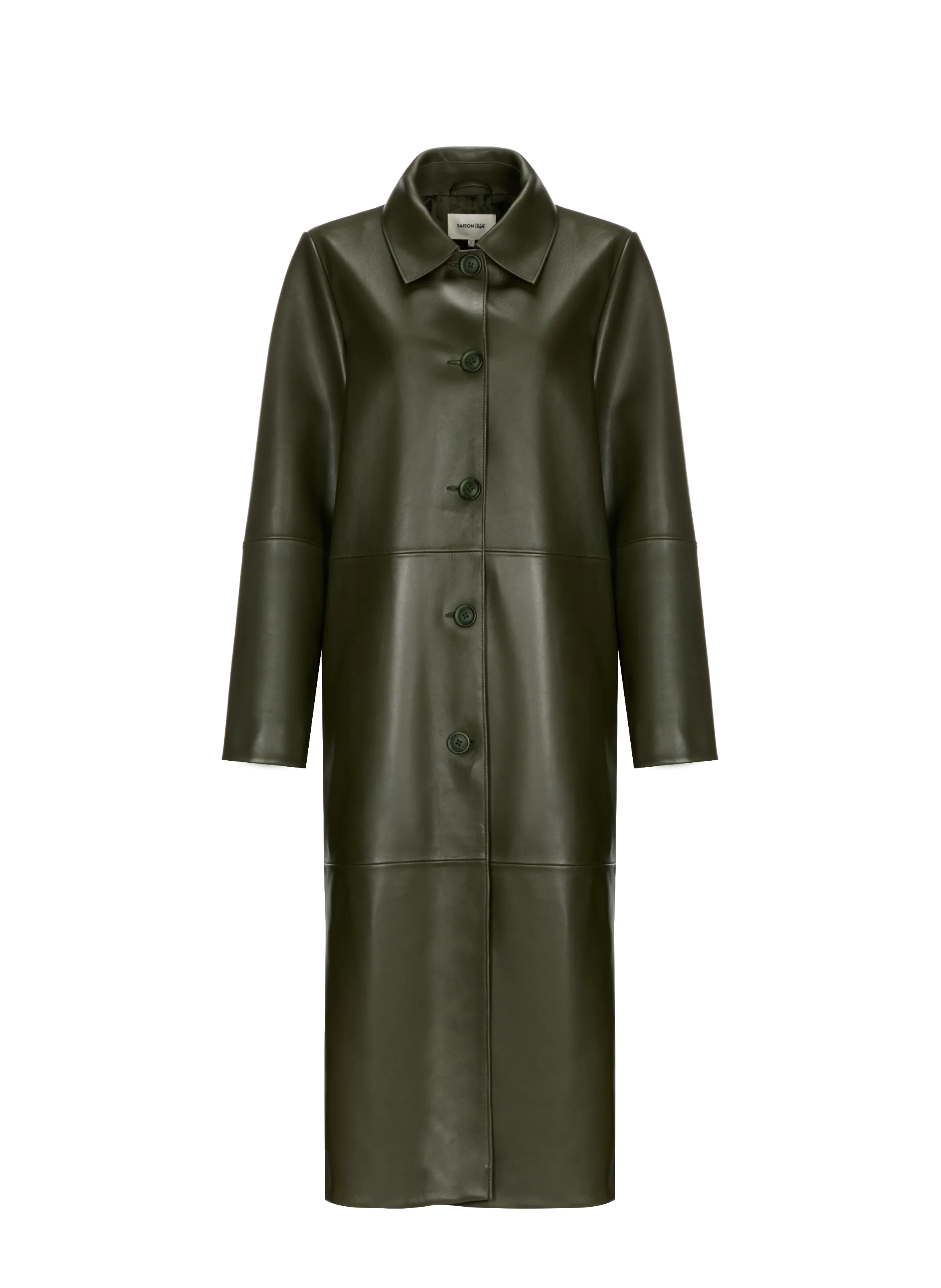 SAISON 1865  Trench en cuir - Kaki