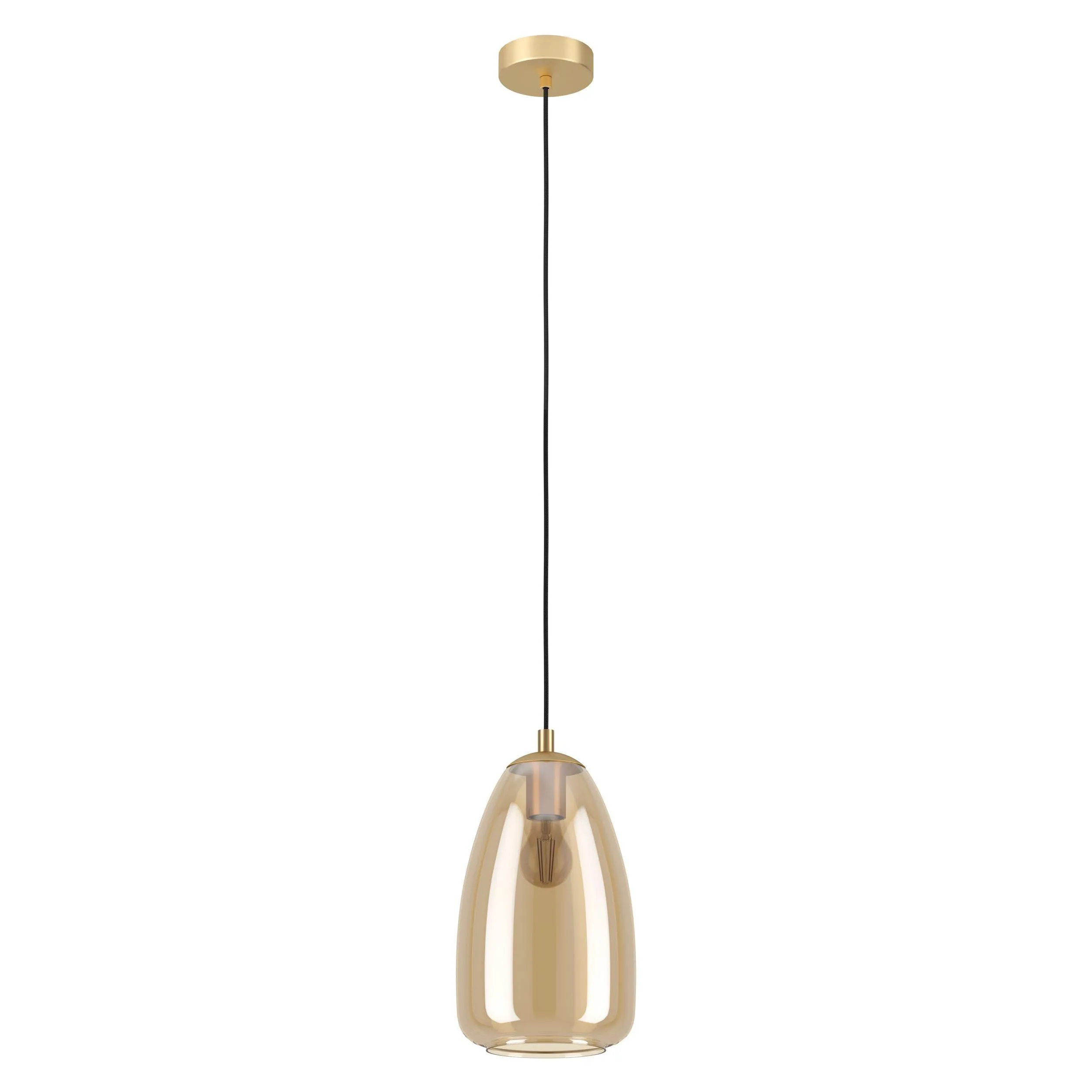Suspension verre ambre ALOBRASE D20CM E27 1X40W