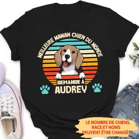 T-shirt Femme Personnalisé - Meilleur(e) Maman/Papa Chien