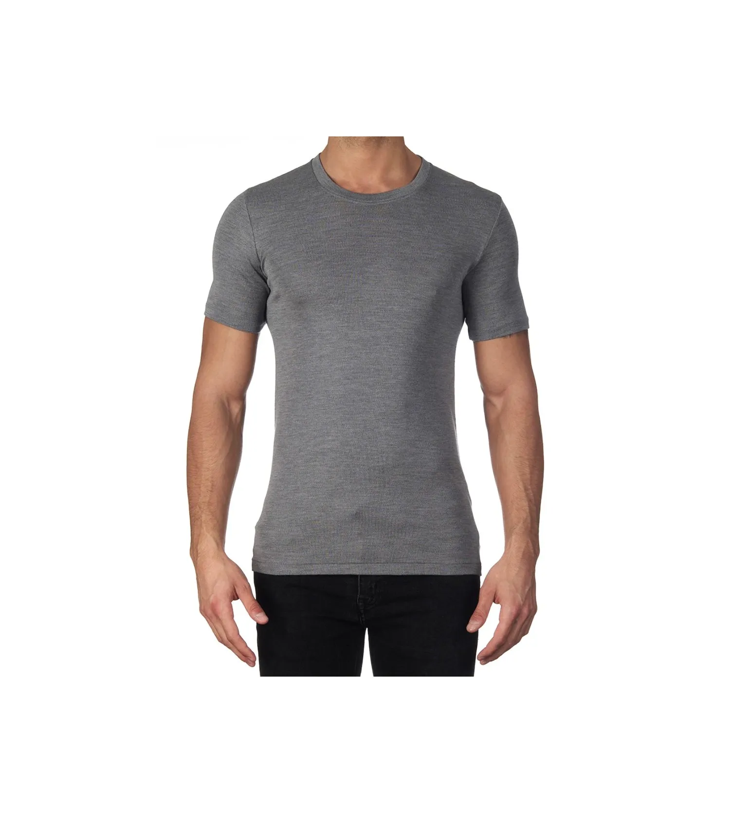 T-shirt laine & soie col rond Homme 222 GRIS - Calida | Lingerie Sipp