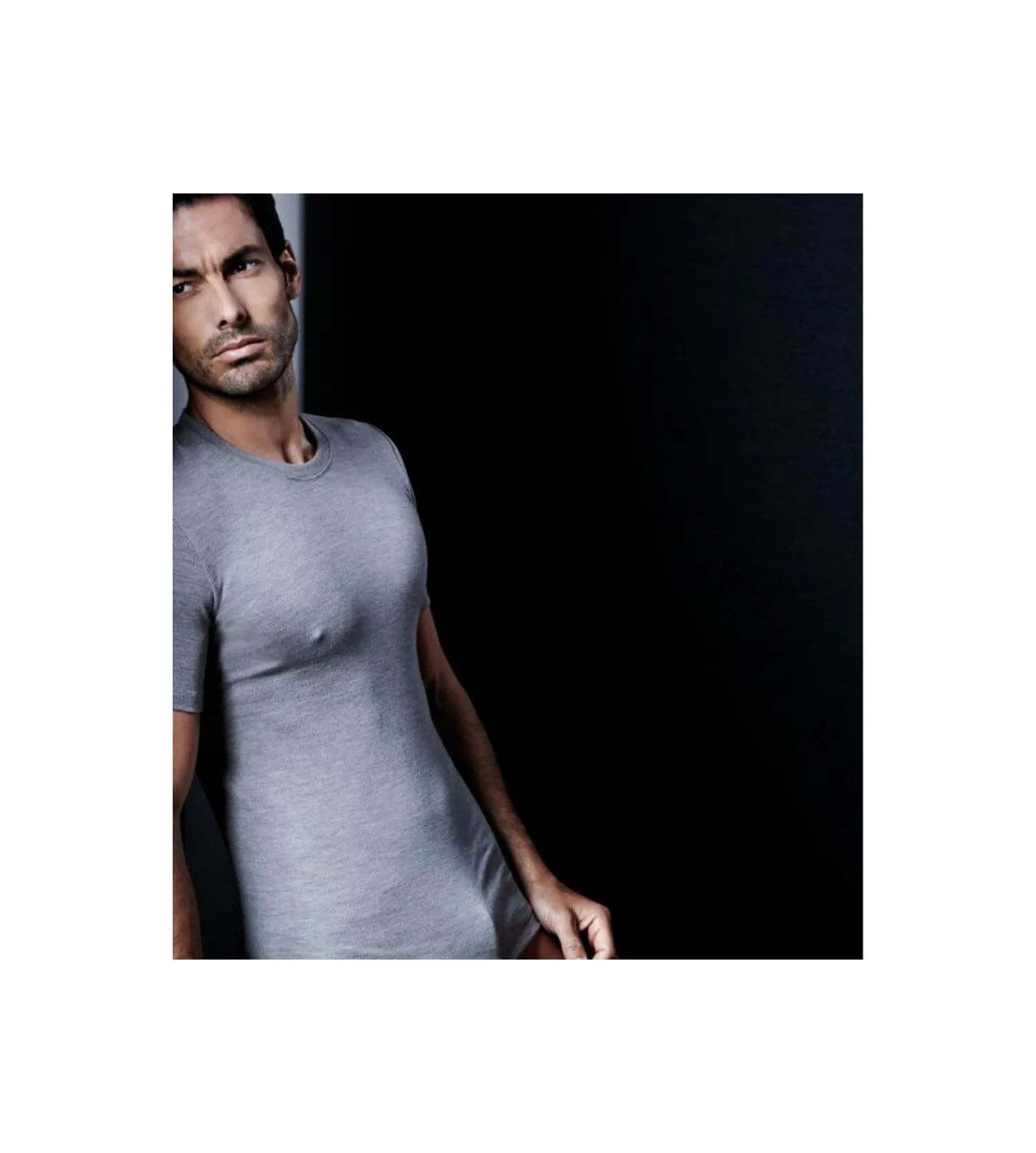 T-shirt laine & soie col rond Homme 222 GRIS - Calida | Lingerie Sipp