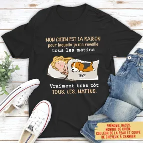 T-shirt Unisex Personnalisé - Je Me Réveille Très Tôt Chaque Matin