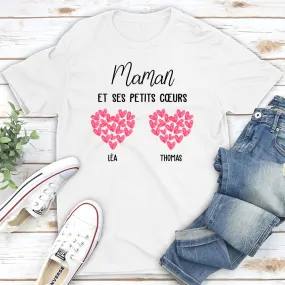 T-shirt Unisex Personnalisé - Maman Et Ses Petits Cœurs